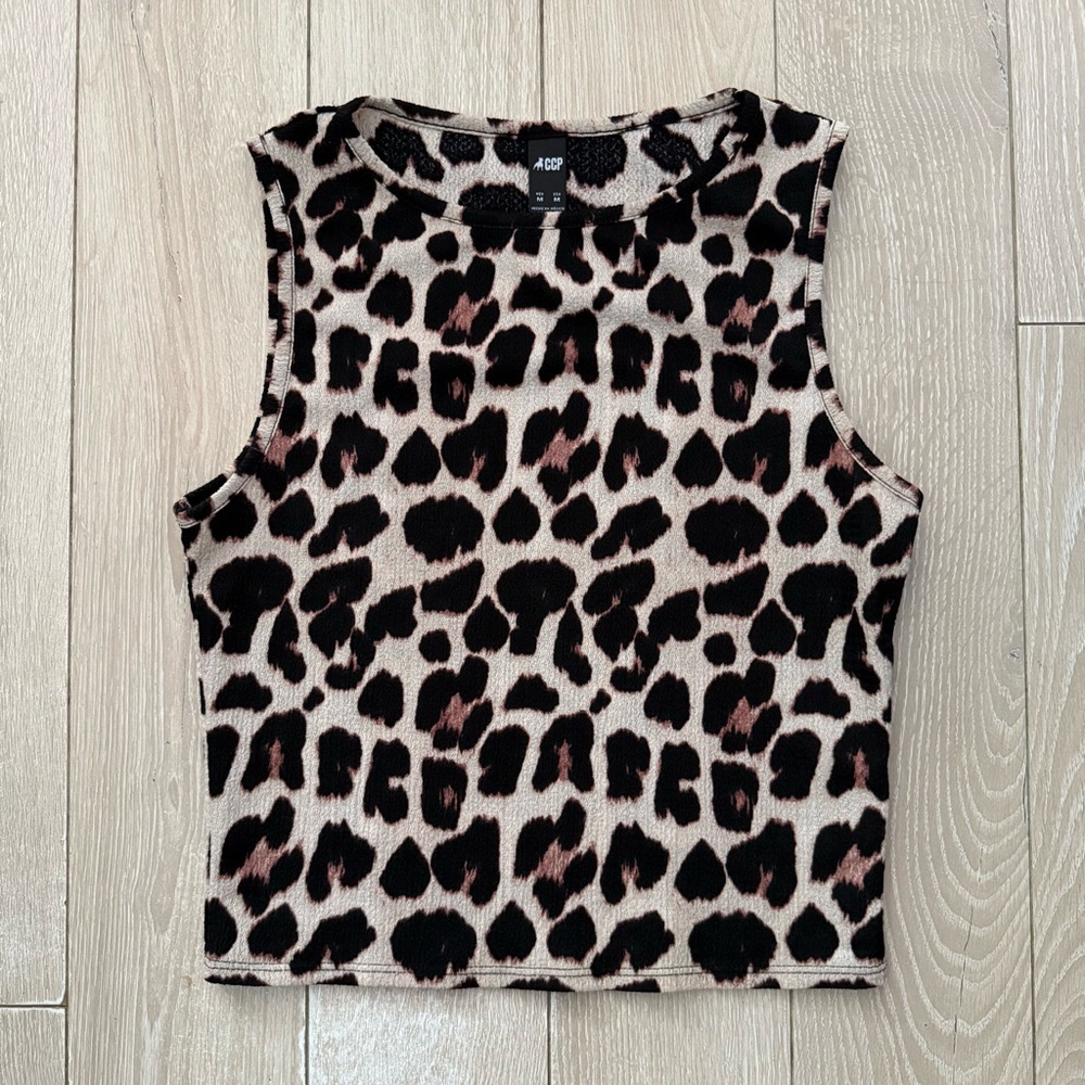 CCP Leopard Print Sleeveless Tank Top Women’s Size Medium